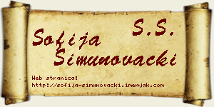 Sofija Šimunovački vizit kartica